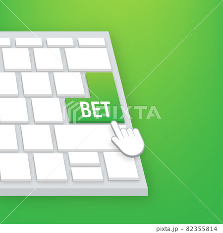 Bet button on keaboard. Arrow, cursor icon. Hand click. Online betting. Vector stock illustration. Bet button on keaboard. Arrow, cursor icon. Hand click. Online betting. Vector stock illustration. 82355814