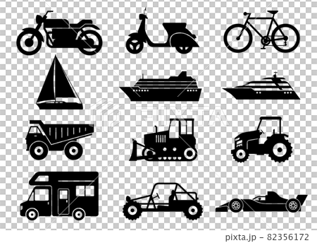 各種車輛圖標(船舶/摩托車) 各種車輛圖標(船舶/摩托車) 82356172