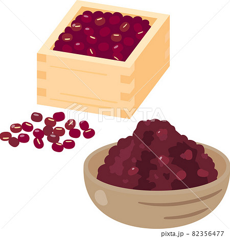 升に入った小豆と餡子 82356477