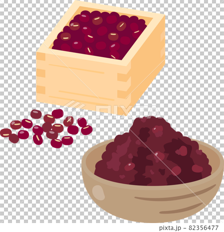 升に入った小豆と餡子 82356477