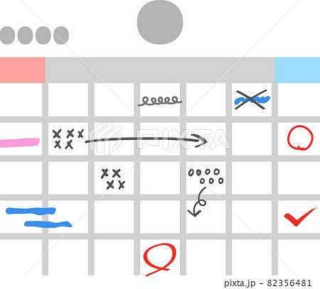 書き込みがあるカレンダーのイラスト素材