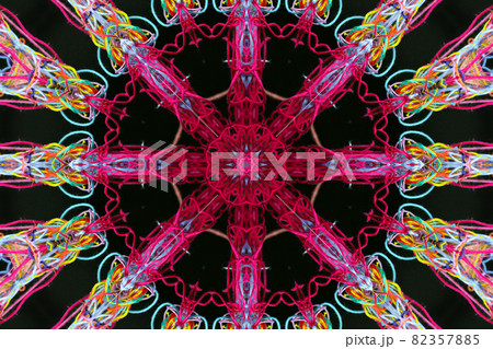 Abstract pattern of colorful threads with 3D effect 82357885