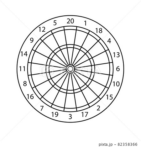 Vector flat Darts board target Vector flat Darts board target 82358366