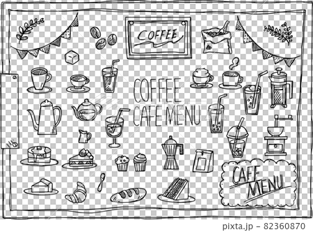 カフェメニューに使える手描きイラスト 82360870