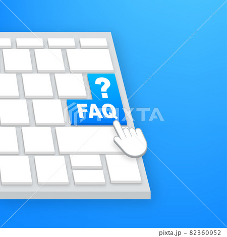 Faq with cursor button on keaboard. Internet icon. Pointer click icon. Vector stock illustration. Faq with cursor button on keaboard. Internet icon. Pointer click icon. Vector stock illustration. 82360952