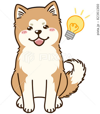思い付く秋田犬のイラスト素材 思い付く秋田犬のイラスト素材