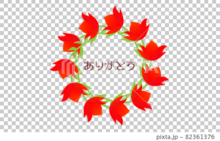 きれいな赤い花のリース 1 ありがとう　メッセージ 82361376