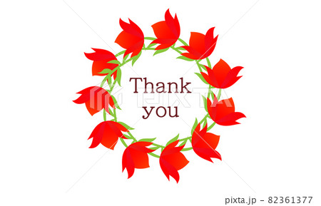 きれいな赤い花のリース 1 thank you メッセージ 82361377