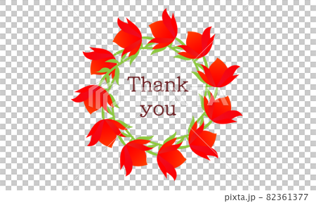 きれいな赤い花のリース 1 thank you メッセージ 82361377