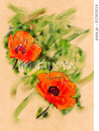 Retro card with poppy 82363014