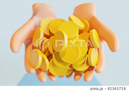 お金が山のようにあるイラスト　お金のビジネス画像素材	 82363728
