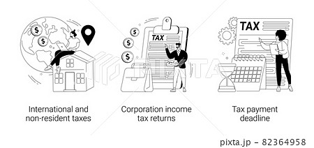 Tax planning and preparation abstract concept vector illustrations. 82364958