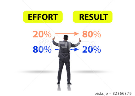 Businessman in pareto rule illustration Businessman in pareto rule illustration 82366379
