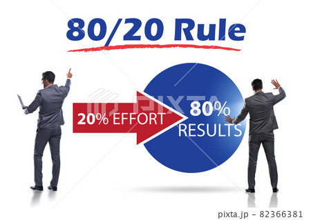 Businessman in pareto rule illustration Businessman in pareto rule illustration 82366381