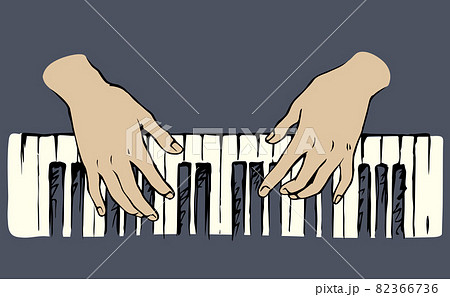 Hands on the keyboard. Vector drawing 82366736