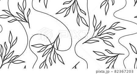 A pattern of vector plant elements of laurels, leaves, flowers, branches. Suitable for invitations, greeting cards, quotes, blogs, wedding frames, posters. Vector illustration 82367203