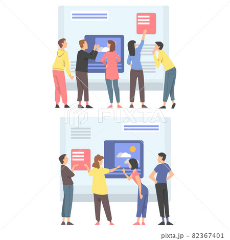 UX or User Experience Designer Creating Product and Service for Human computer Interaction Vector Set 82367401