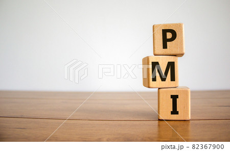 Concept word 'PMI - purchasing manager index' on cubes on a beautiful wooden table. White background. Business concept. Copy space. Concept word 'PMI - purchasing manager index' on cubes on a beautiful wooden table. White background. Business concept. Copy space. 82367900