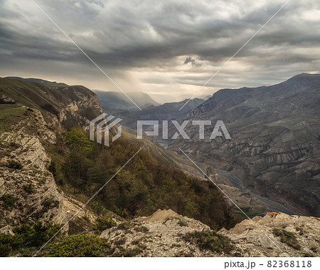 Beautiful panoramic landscape on the rainy high plateau. Beautiful panoramic landscape on the rainy high plateau. 82368118