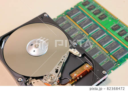 記録装置イメージ_ハードディスクとRAM_1  82368472