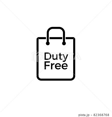 Duty free bag vector icon shop. Line airpotr duty free icon sign. Tax free symbol Duty free bag vector icon shop. Line airpotr duty free icon sign. Tax free symbol 82368768