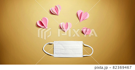 Medical worker appreciation theme with hearts and a mask 82369467