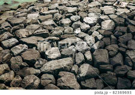 Background of big gray natural stones close up 82369693