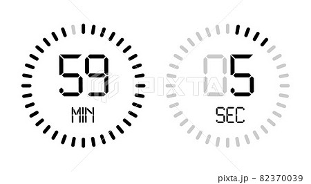 Digital number clock time countdown vector minute second isolated timer 82370039