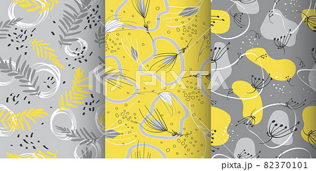 Doodle memphis seamless pattern. Vector fashion spring print. Art abstract texture. Doodle flower illustration. 82370101