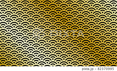 和風 和柄 背景 青海波 黒 金 グラデーションのイラスト素材 和風 和柄 背景 青海波 黒 金 グラデーションのイラスト素材