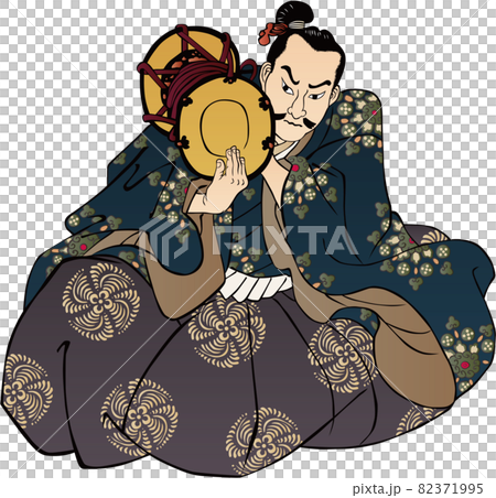 浮世絵　小鼓をうつ男性　その2 82371995