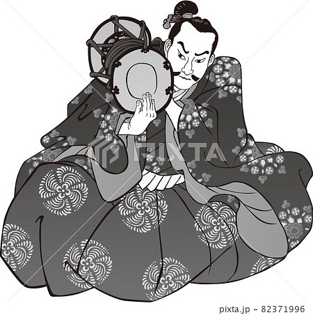 浮世絵　小鼓をうつ男性　その1 82371996