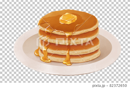 リアルなイラストのホットケーキのイラスト素材
