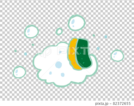 Illustration of a sponge that foams and washes 82372655