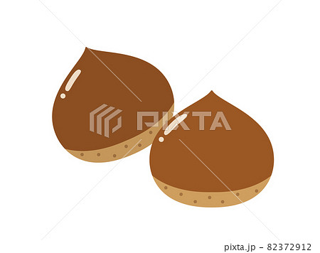 シンプルな栗のイラストのイラスト素材
