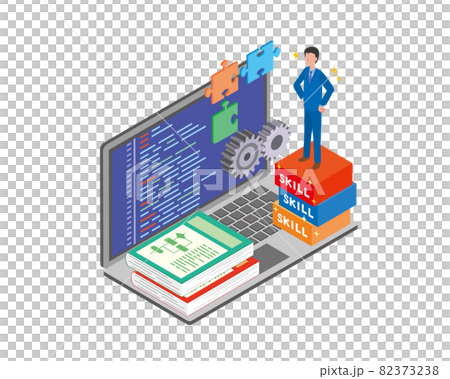 スキルアップに励む男性 82373238