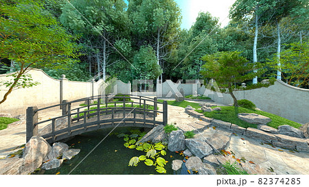 日本庭園のイラスト素材