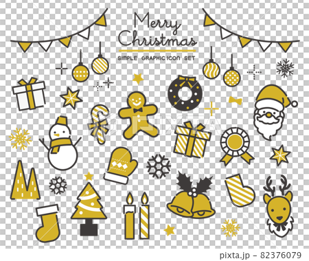 簡單可愛的聖誕圖標矢量圖素材/禮物/聖誕老人/素材/黃金 簡單可愛的聖誕圖標矢量圖素材/禮物/聖誕老人/素材/黃金 82376079