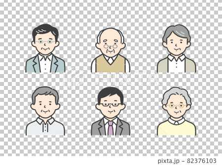 Illustration material set for senior men 82376103