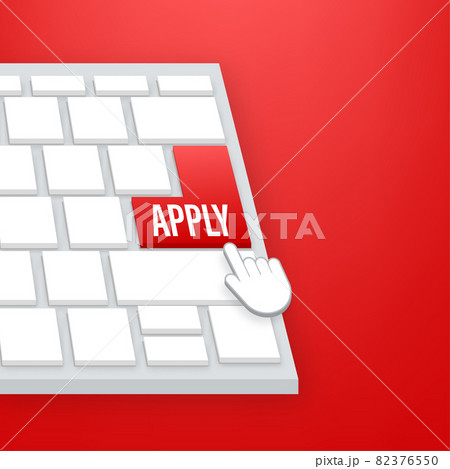 Apply with cursor button. Internet icon. Pointer click icon. Vector stock illustration. 82376550