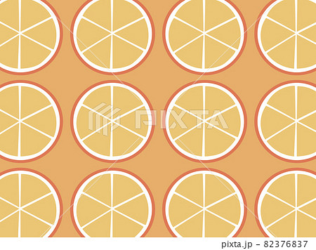 オレンジ輪切りデザイン柄イラストのイラスト素材 3767
