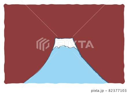 ラフな富士山のイラストの年賀状向けの素材 82377103