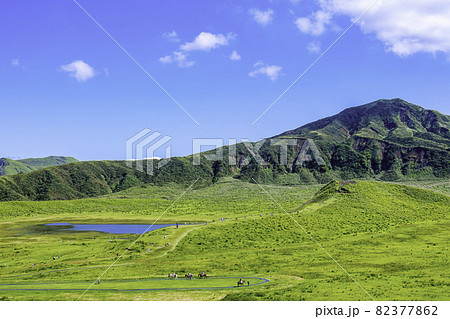 阿蘇を代表する観光地 美しい草千里ヶ浜(熊本県阿蘇市) 阿蘇を代表する観光地 美しい草千里ヶ浜(熊本県阿蘇市) 82377862