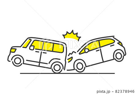 ベクターアイコン素材:車の追突事故、玉突き事故 ベクターアイコン素材:車の追突事故、玉突き事故 82378946