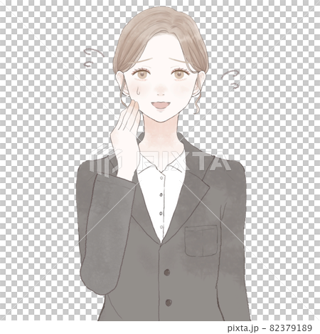 一個穿著西裝的女人會發出友好的笑聲 一個穿著西裝的女人會發出友好的笑聲 82379189