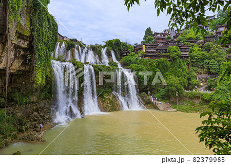 Furong ancient village and waterfall - Hunan China Furong ancient village and waterfall - Hunan China 82379983