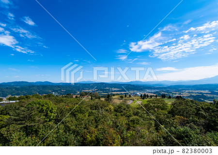山本山高原展望台(新潟県小千谷市)から見る信濃川の蛇行と絶景 山本山高原展望台(新潟県小千谷市)から見る信濃川の蛇行と絶景 82380003