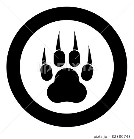 Print paw wild animal with claw track footprint  82380743