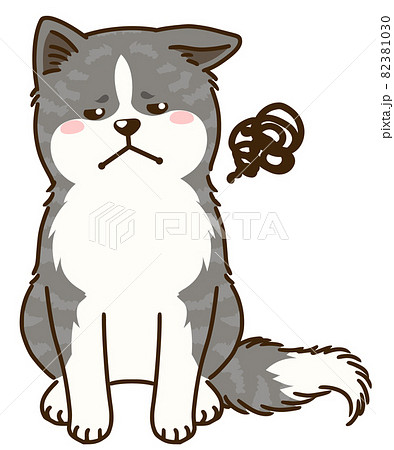 目を逸らす秋田犬（虎毛） 82381030