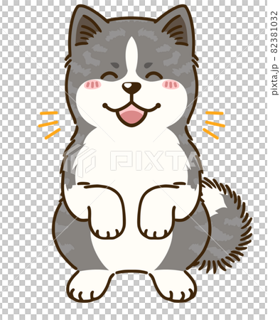 喜ぶ秋田犬（虎毛） 82381032